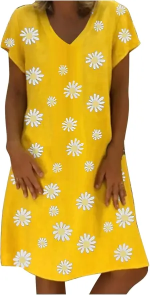 Summer Casual T Shirt Dresses for Women 2024 Plus Size Ladies Dress Womens Slim Dresses 2024 Cotton Linen Dresses