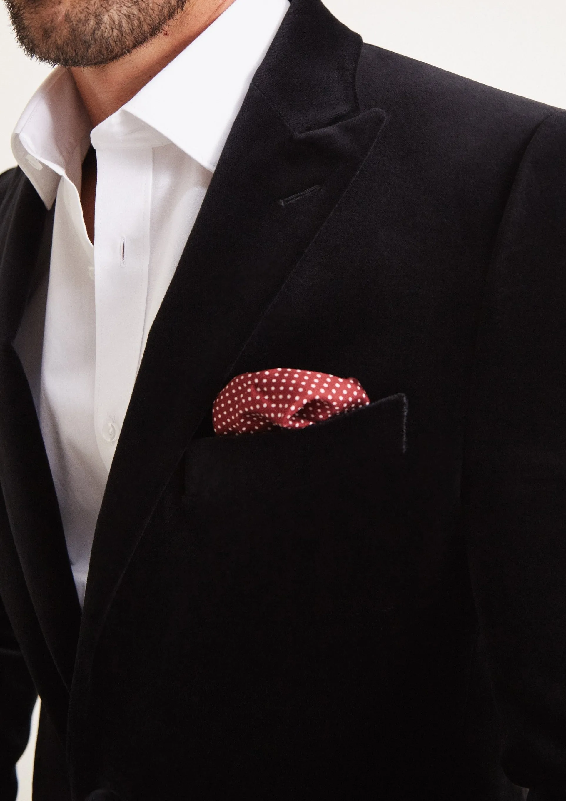 Tailored Fit Black Velvet Blazer