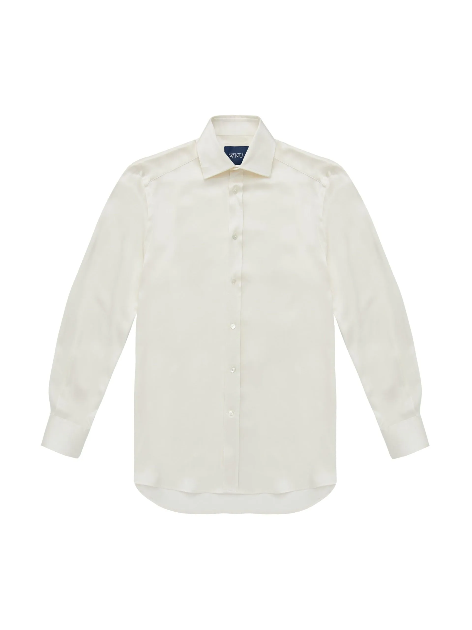 The Boyfriend: pearl white silk shirt