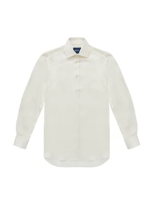 The Boyfriend: pearl white silk shirt