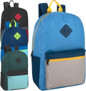 Trail maker Wholesale Two Tone Backpacks in Bulk 24 Pack for College, Homeless Adults for Nonprofit with Adjustable Padded Straps