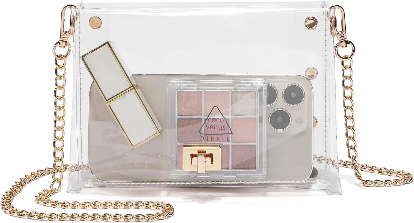 Transparent Clutch Clear Purse Crossbody Shoulder Bags Stadium Approved Bags