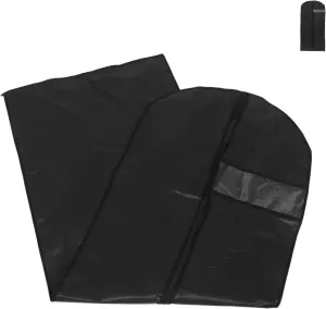 Transparent Zipper Garment Bag for Travel and Closet Storage Hanging Clothes Cover for Coats Jackets and Gowns Space Saving Design Black