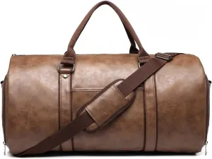 Travel Bag Carry On Garment Bags For Travel Garment Duffle Bag Mens Suit Bags With Shoe Compartment Waterproof For Business Husband Gifts(Dark Brown)