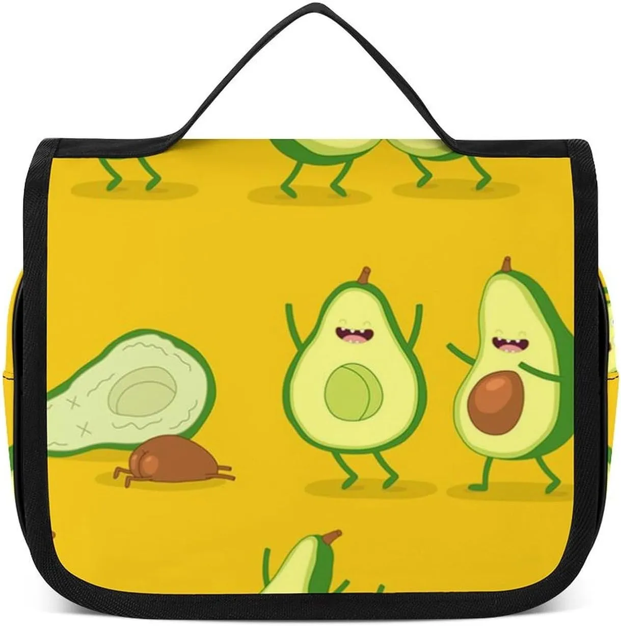 Travel Toiletry Bag Hanging, Makeup Bag Hanging, Waterproof Cosmetic Bag with Jewelry Compartment, Travel Bag Compatible with Funny Cartoon Couples Character Avocado Set for Toiletries, Cosmetic