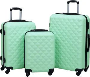 Travel with Ease Using Mint Hardcase Trolley Set, Durable ABS Material, Lightweight, Space-Saving Design, 3 Sizes Included