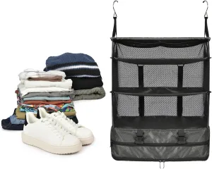 Traveler's Choice Expandable Suitcase Organizer with Compression, Space-Saving Design & Quick-Hang Hooks