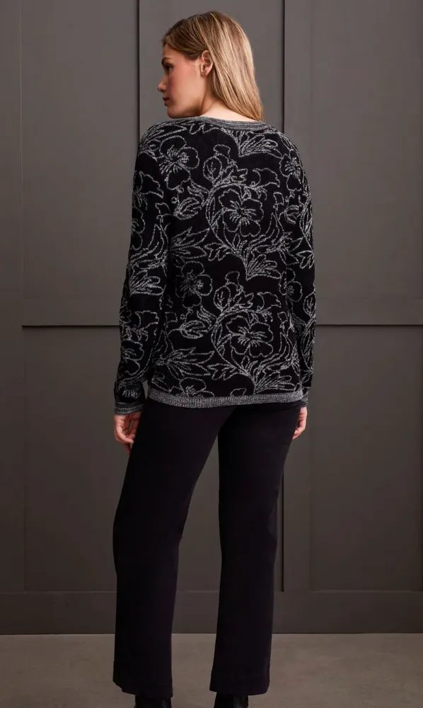 Tribal Long Sleeve Scoop Neck Sweater-50% OFF