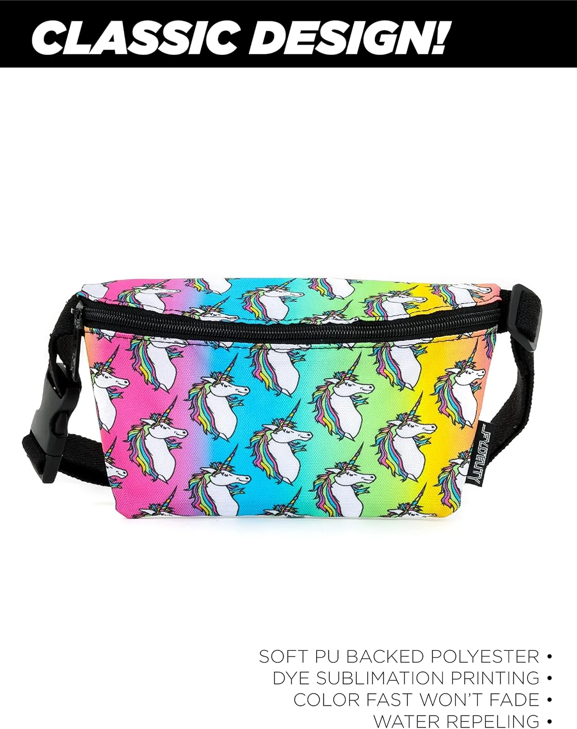 Unicorn Fanny Pack - Rainbow Pride Rave Waist Bag for Women - Small, Cute Crossbody Festival Bag