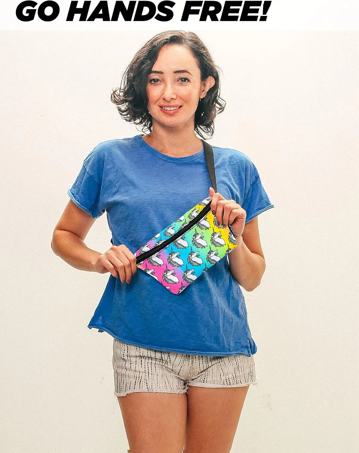 Unicorn Fanny Pack - Rainbow Pride Rave Waist Bag for Women - Small, Cute Crossbody Festival Bag