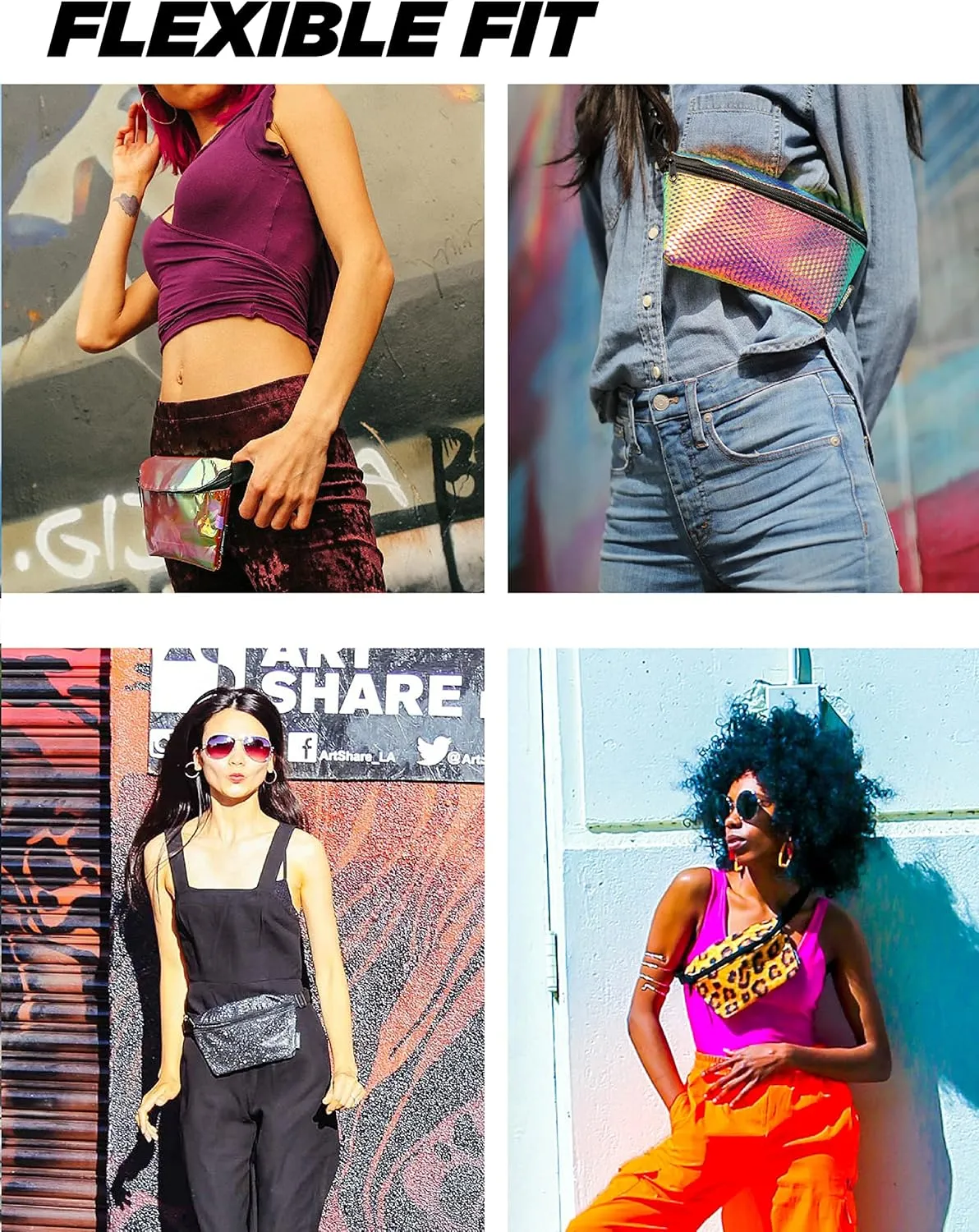 Unicorn Fanny Pack - Rainbow Pride Rave Waist Bag for Women - Small, Cute Crossbody Festival Bag