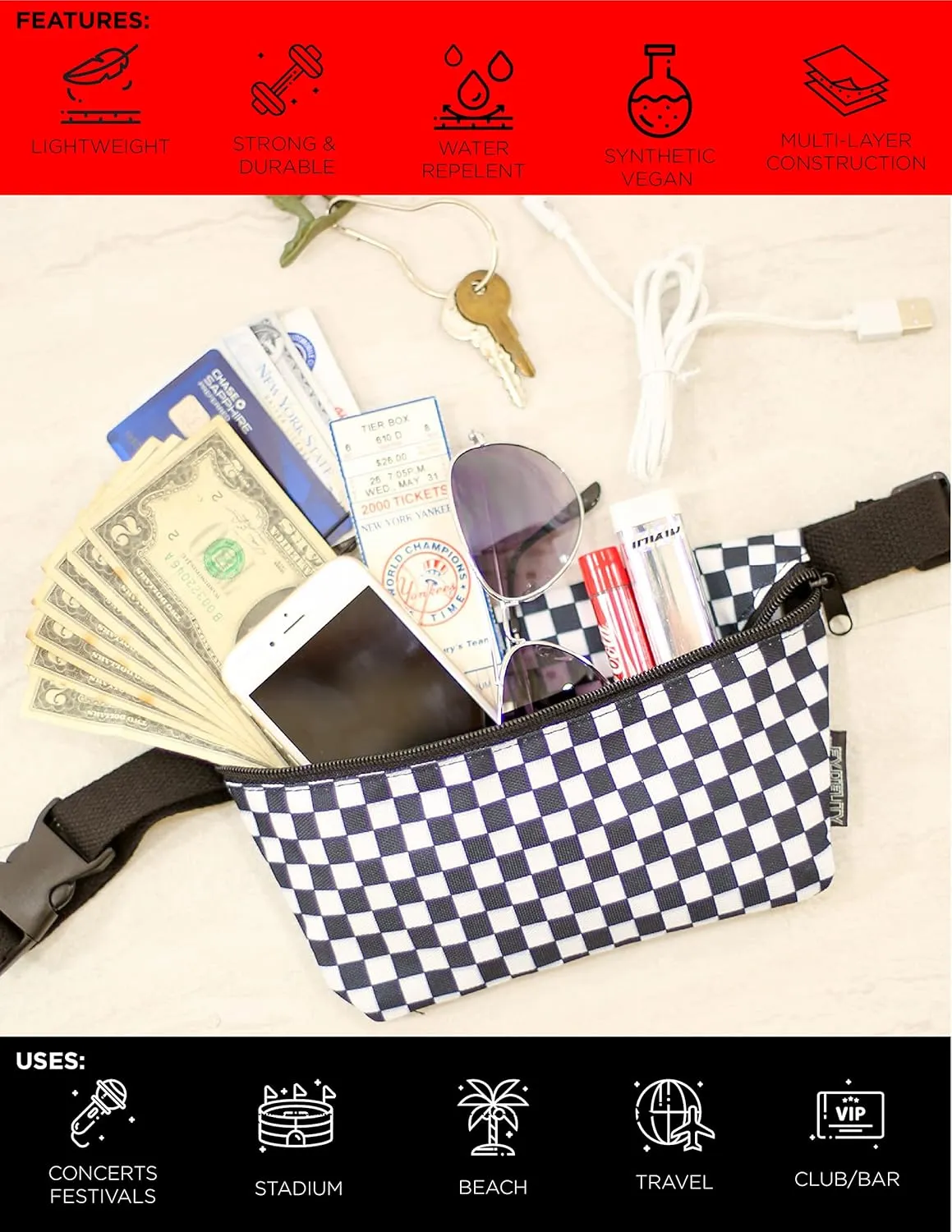 Unicorn Fanny Pack - Rainbow Pride Rave Waist Bag for Women - Small, Cute Crossbody Festival Bag