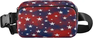 Usa Star Pattern Belt Bag for Women Men Fanny Pack Small Waist Pouch Crossbody Bags for Outdoor Hiking Running Travel