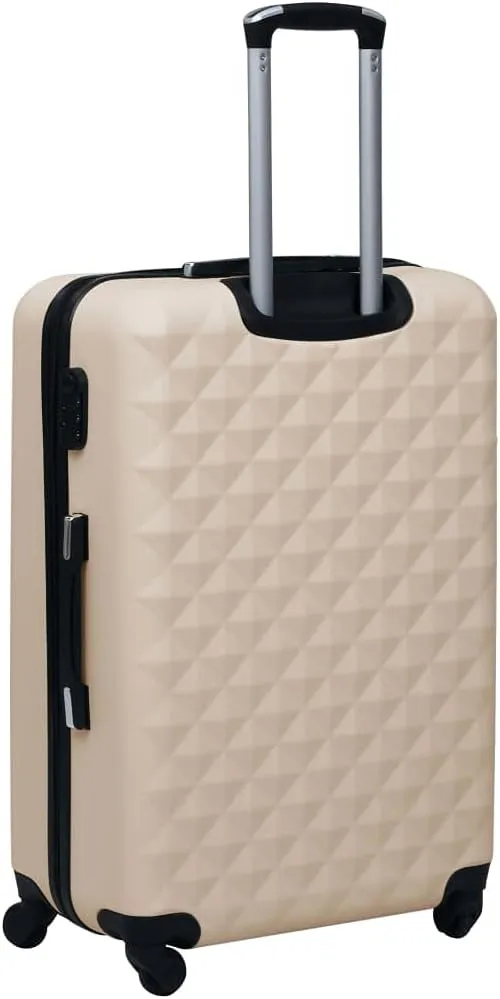 vidaXL Hardcase Trolley Set, 3 pcs, Gold - Durable and Lightweight ABS Hard Shell Luggage with Security Locks and 360-degree Castors