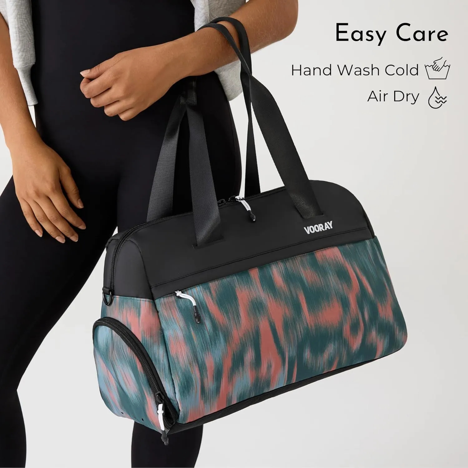 Vooray 25L Trainer Duffel Bag  Lightweight Travel Duffel for Women and Men with Shoe Pocket, Workout Bag, Weekender for Overnight, Football, Traveling, or Hospital Use