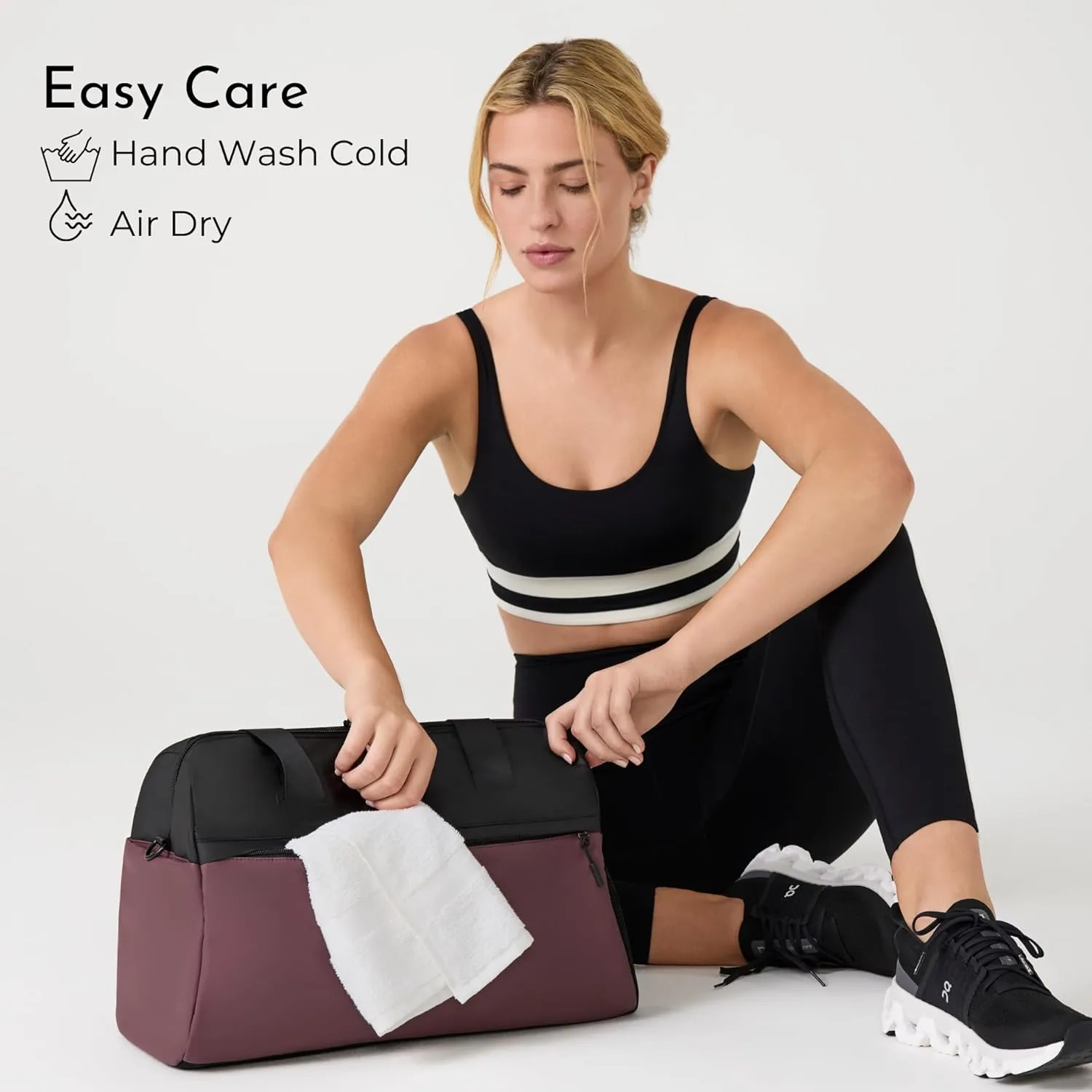 Vooray 25L Trainer Duffel Bag Rose  Lightweight Travel Duffel for Women and Men with Shoe Pocket, Workout Bag, Weekender for Overnight, Football, Traveling, or Hospital Use
