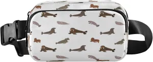 Walrus Sea Elephant Manatees Belt Bag for Women Men Sea Animal Fanny Pack Small Waist Pouch Crossbody Bags for Outdoor Hiking Running Travel