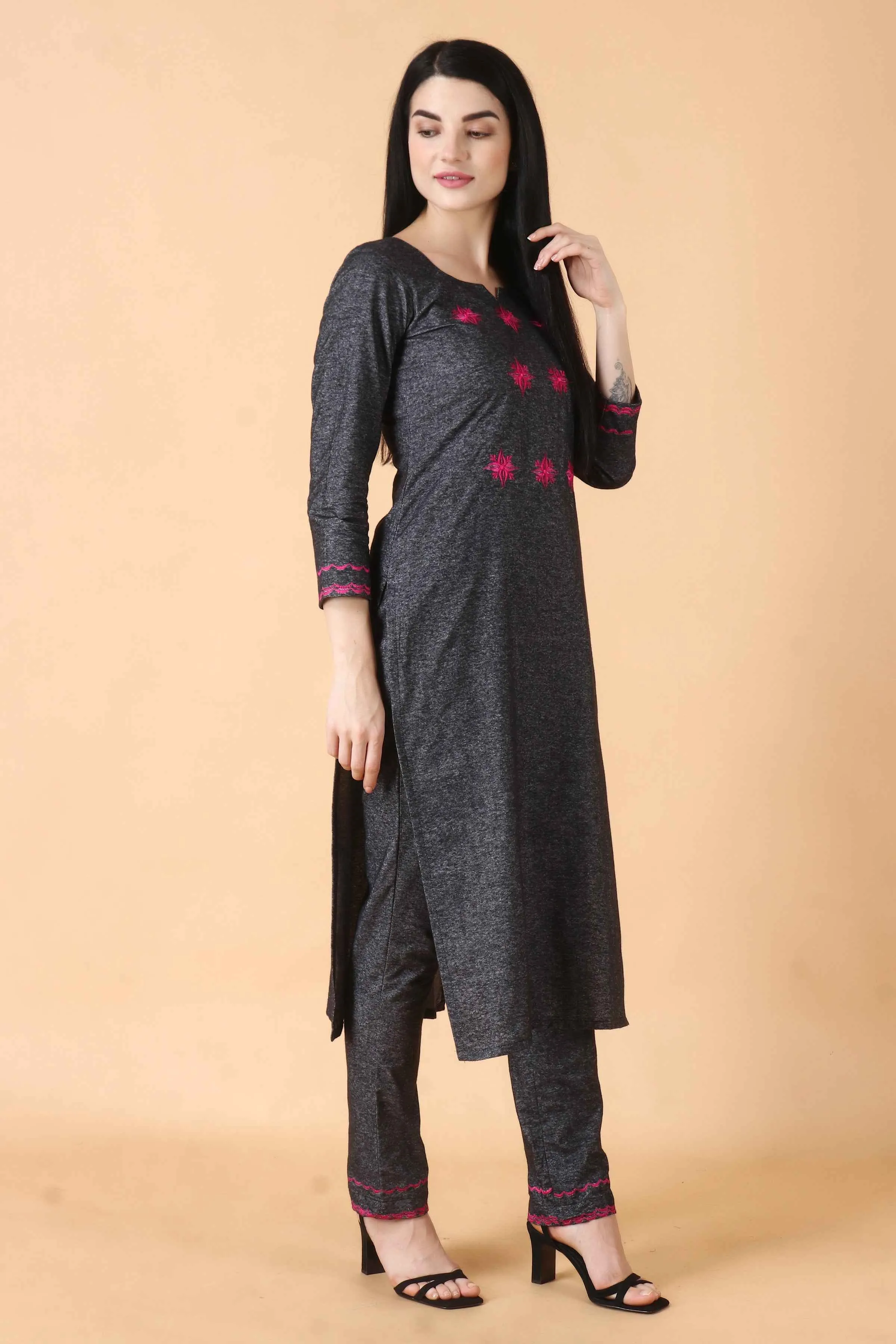 Warm Grey Kurta Set