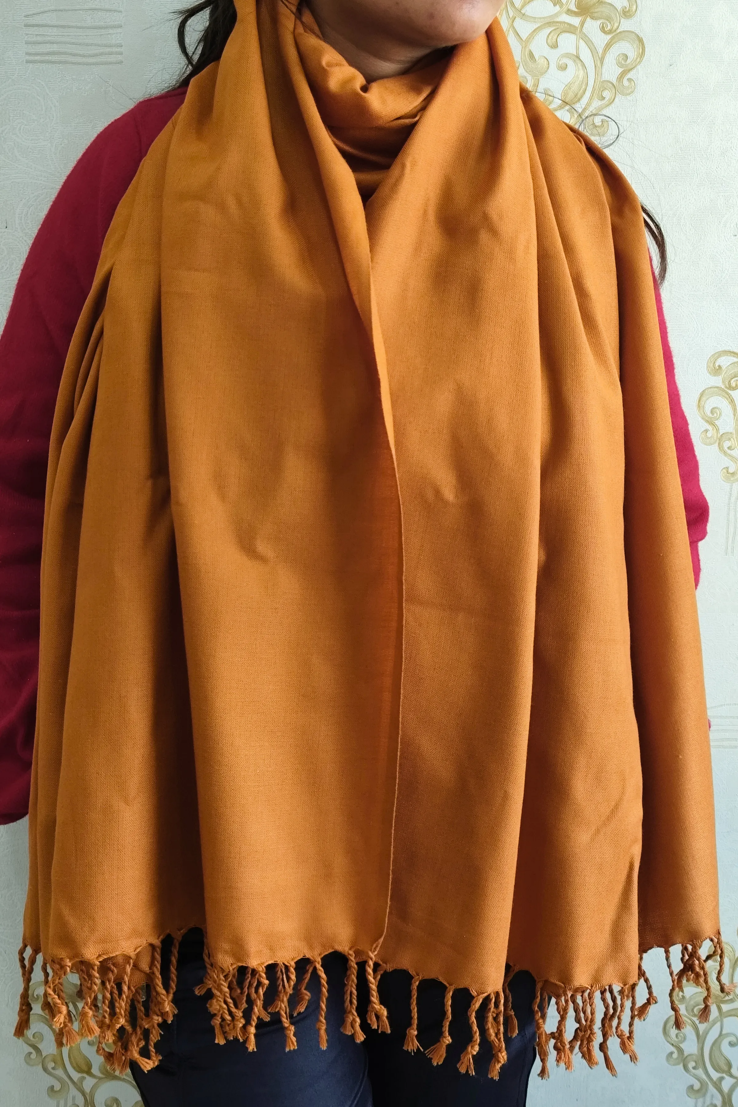 Warm Mustard Woollen Shawl