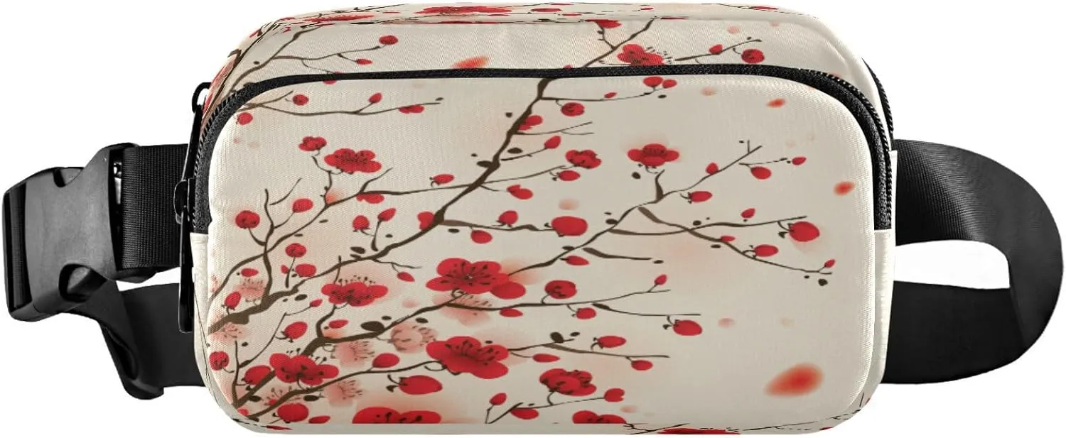 Watercolor Flowers Bloom Belt Bag for Women Men Fanny Pack Small Waist Pouch Crossbody Bags for Outdoor Hiking Running Travel