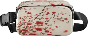 Watercolor Flowers Bloom Belt Bag for Women Men Fanny Pack Small Waist Pouch Crossbody Bags for Outdoor Hiking Running Travel