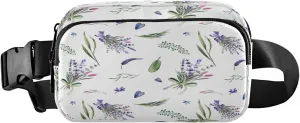 Watercolor Lavender Wild Herbs Belt Bag for Women Men Fanny Pack Small Waist Pouch Crossbody Bags for Outdoor Hiking Running Travel