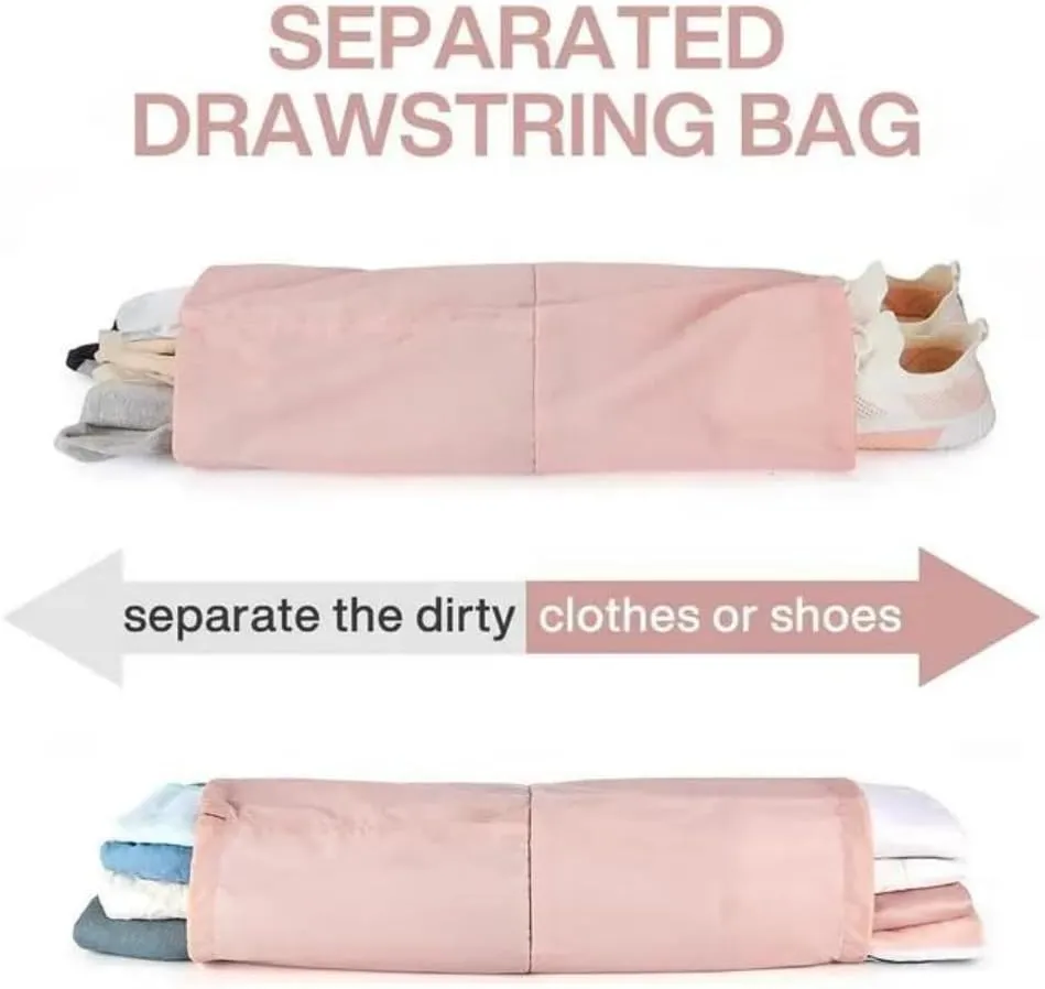Wee Traveler Compression Packing Cubes, Set of 6, Essential Travel Organizer for Suitcases, Luggage Organizing Bags, Ideal Packing Cubes as Travel Accessories for Efficient Packing. (Light Pink)