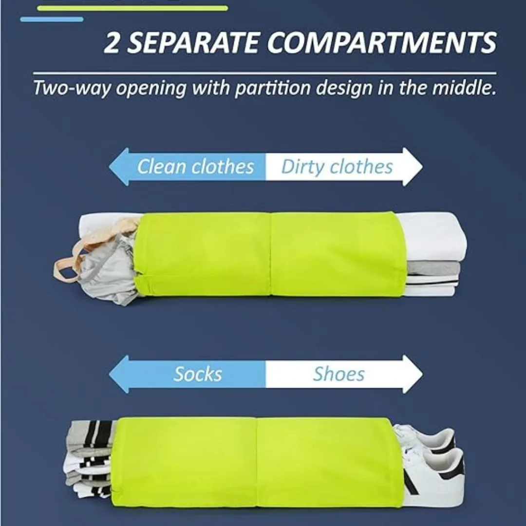 Wee Traveler Compression Packing Cubes, Set of 6, Essential Travel Organizer for Suitcases, Luggage Organizing Bags, Ideal Packing Cubes as Travel Accessories for Efficient Packing. Neon Yellow