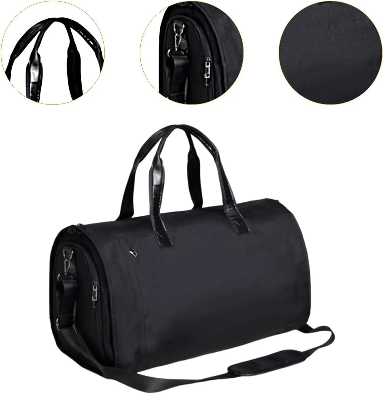 Weekend Duffel Bag with Shoe Compartment for Men Large Capacity Travel Handbag, Brown Polyester