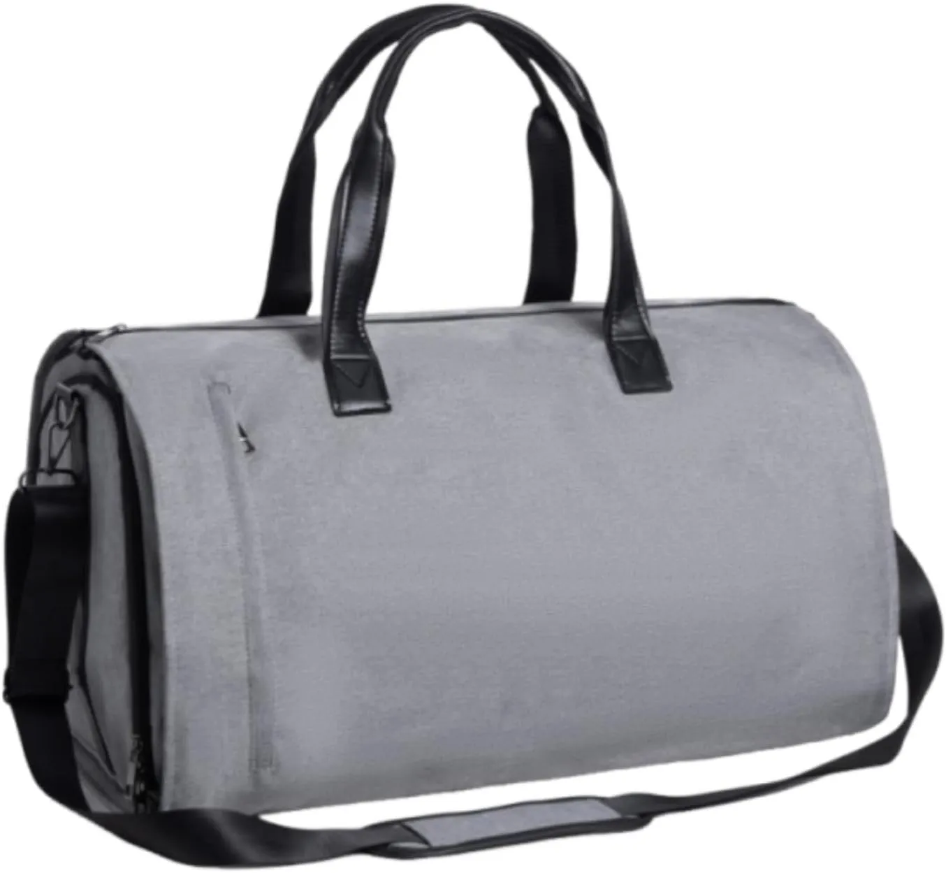 Weekend Duffel Bag with Shoe Compartment for Men Large Capacity Travel Handbag, Gray Polyester