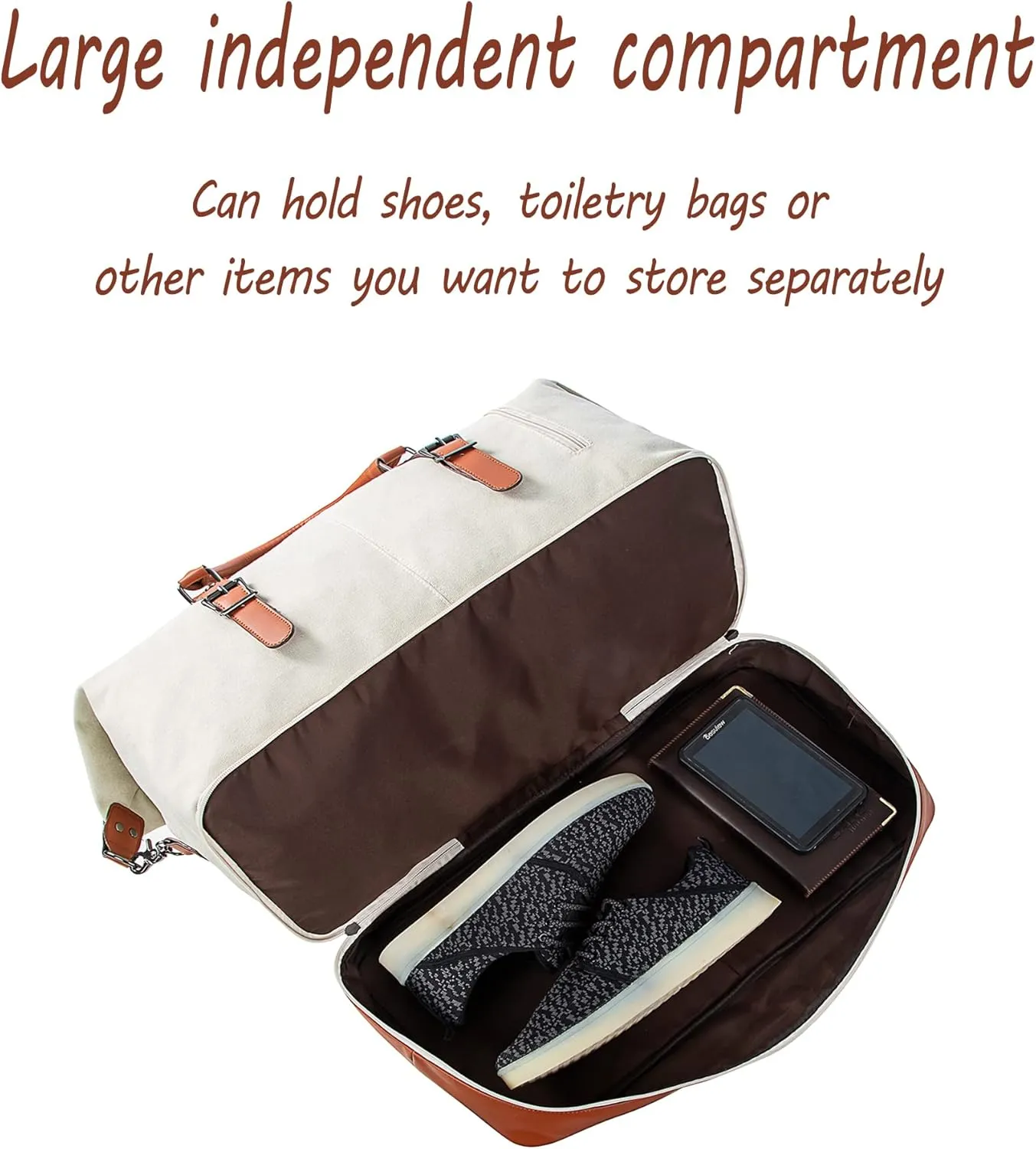Weekender Overnight Bag Carry On Bag Travel Bag with Shoe Pouch