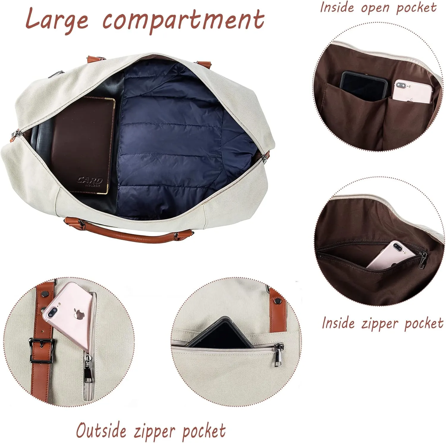 Weekender Overnight Bag Carry On Bag Travel Bag with Shoe Pouch