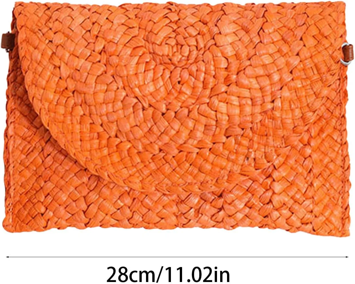 Women Evening Clutch Purse Summer Beach Handbag Woven Envelope Bag Clutch with Rhinestones