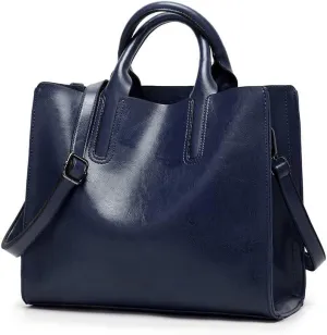 Women Handbags Shoulder Bags, Satchel Tote Bag, Leather Tote Bag Women Handbag Designer Shoulder Bags Fashion Ladies Crossbody Bag Large (Color : Blue, Size : 32x11x27cm)