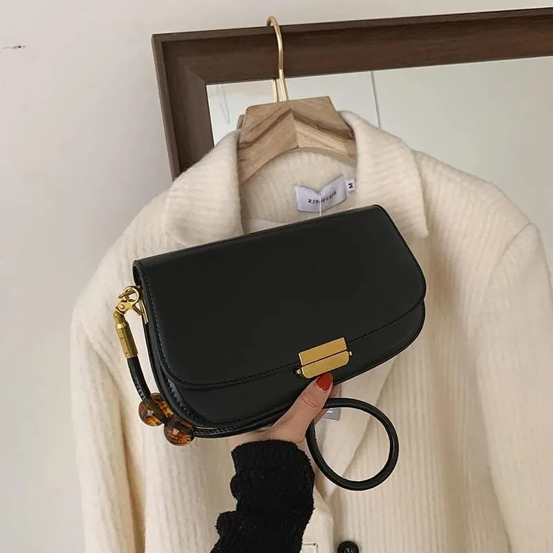 Women Handbags Shoulder Bags, Satchel Tote Bag, PU Leather Fashion Handbags Women Designer Messenger Female Soft Leather Armpit Bag Ladies Party Small Shoulder Bags (Color : Black)