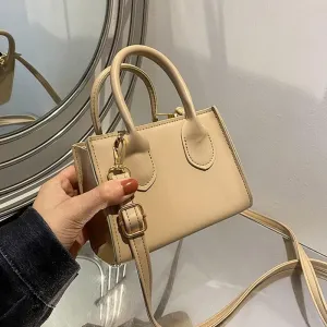 Women Handbags Shoulder Bags, Satchel Tote Bag, Simple Style Top-Handle Shoulder Bags For Women Solid Color Pu Leather Crossbody Messenger Bag Female Handbag Purse Totes