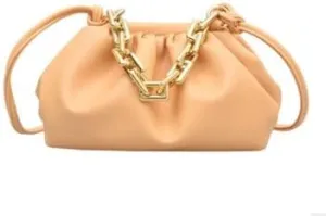 Women Handbags Shoulder Bags, Satchel Tote Bag, Solid Color Pleated Tote Bag Fashion Soft Leather Women's Designer Handbag Travel Shoulder Bags Armpit Bag (Color : Yellow)