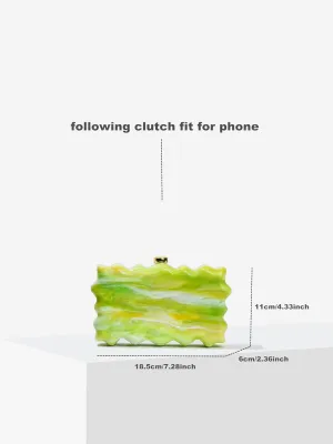 women lemon green clutch bag evening wedding party small purse
