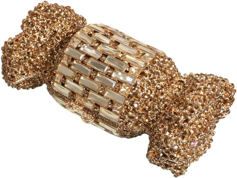 Women Sparkly Candy Shape Rhinetone Clutch Sweet Diamond Evening Bag Crystal Party Purse Handbag for Cocktail Prom