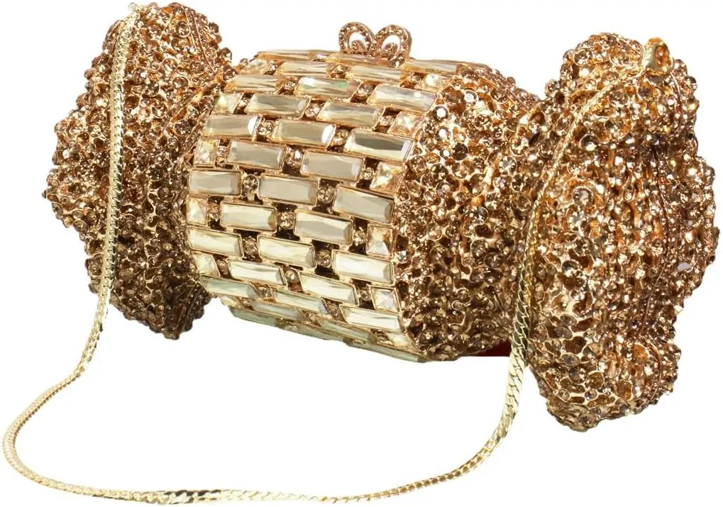 Women Sparkly Candy Shape Rhinetone Clutch Sweet Diamond Evening Bag Crystal Party Purse Handbag for Cocktail Prom