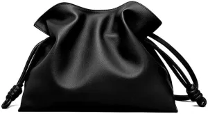Women's Multifunctional Crossbody With Cloud Drawstring Pleated Bucket, Fashion Versatile Leather Bag