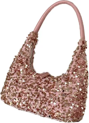 Women's Sequin Glitter Handbags Fashion Sparkly Evening Jean Clutch Purse for Formal/Party/Wedding/Prom/Club (Red)