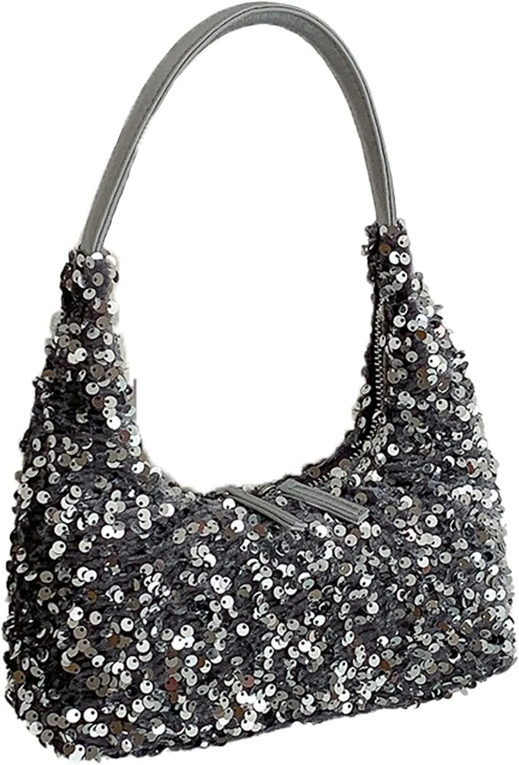 Women's Sequin Glitter Handbags Fashion Sparkly Evening Jean Clutch Purse for Formal/Party/Wedding/Prom/Club (Silver)