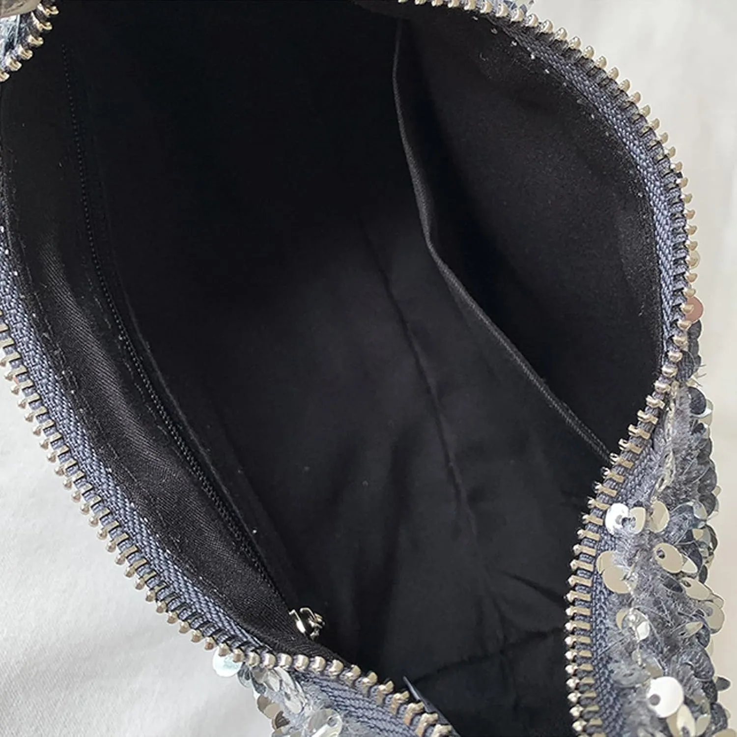 Women's Sequin Glitter Handbags Fashion Sparkly Evening Jean Clutch Purse for Formal/Party/Wedding/Prom/Club (Silver)