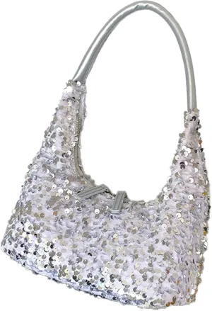 Women's Sequin Glitter Handbags Fashion Sparkly Evening Jean Clutch Purse for Formal/Party/Wedding/Prom/Club (White)