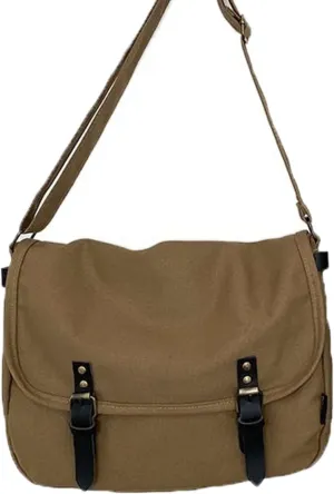 Women's Shoulder Bags Thread Canvas Vintage Shoulder Bags Unisex Large Capacity Satchel Book School Bag Cross Body