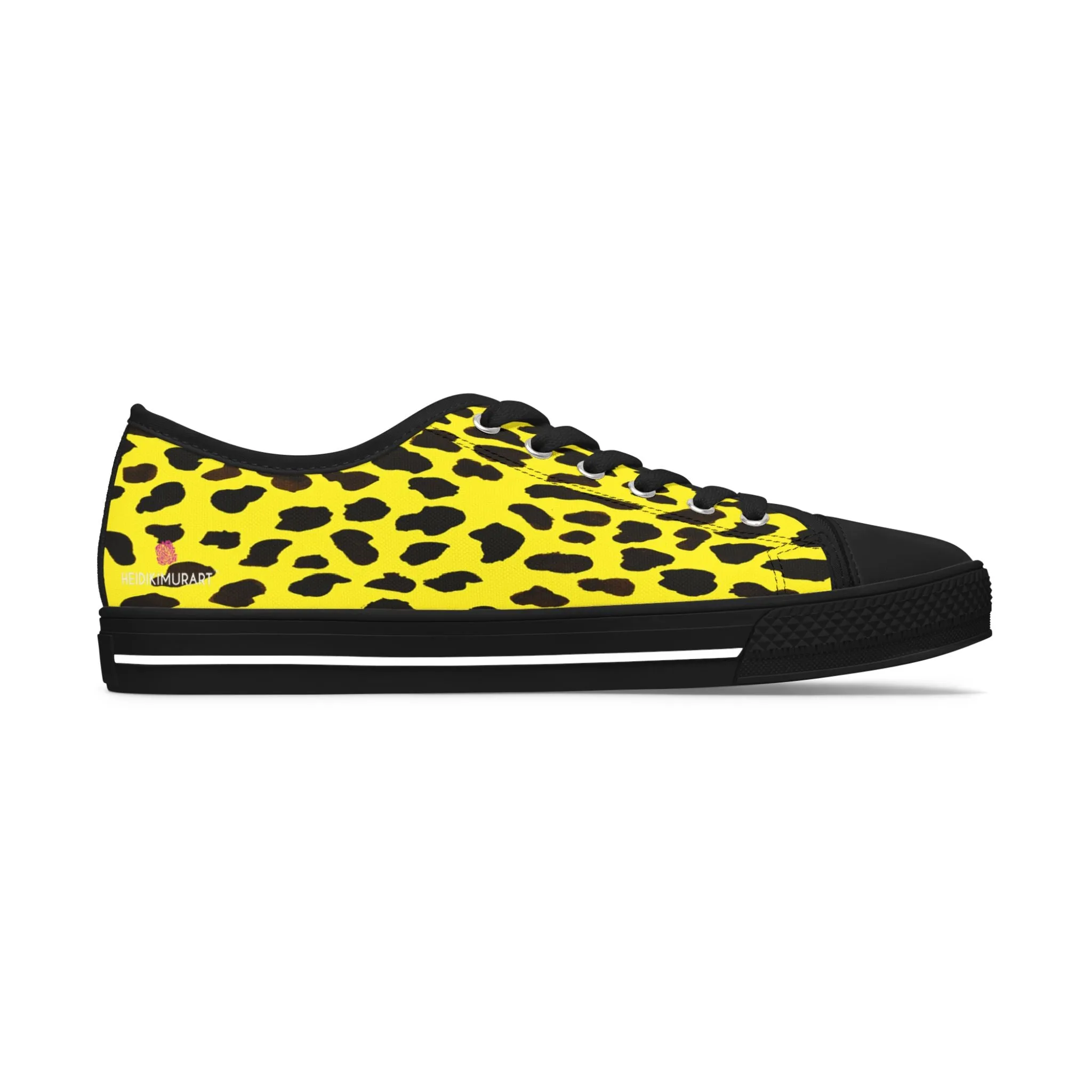 Yellow Cow Print Sneakers, Cow Animal Print Women's Sneakers, Best Low Top Sneakers (US Size: 5.5-12)
