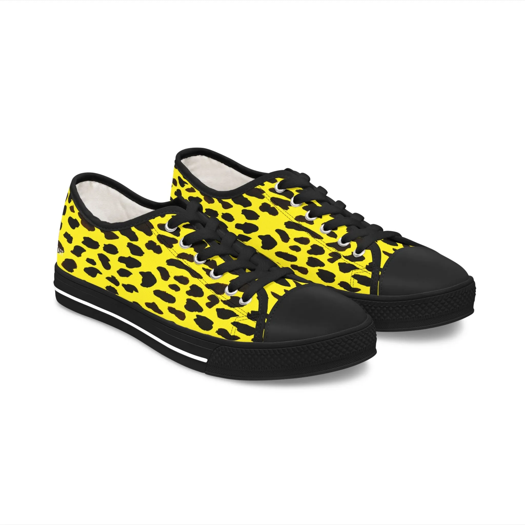 Yellow Cow Print Sneakers, Cow Animal Print Women's Sneakers, Best Low Top Sneakers (US Size: 5.5-12)