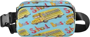 Yellow School Bus Belt Bag for Women Men Fanny Pack Small Waist Pouch Crossbody Bags for Outdoor Hiking Running Travel